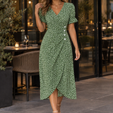 Heidi-Skye Floral Midi Dress - Green