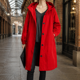 Calla Hooded Overcoat - Red