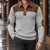 Aurelien Ribbed Pullover - Light Gray