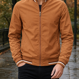 Armand-James Ribbed Bomber Jacket - Camel