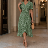 Jade Floral Midi Dress - Green