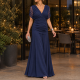 Colette-Louise Draped Maxi Dress - Blue