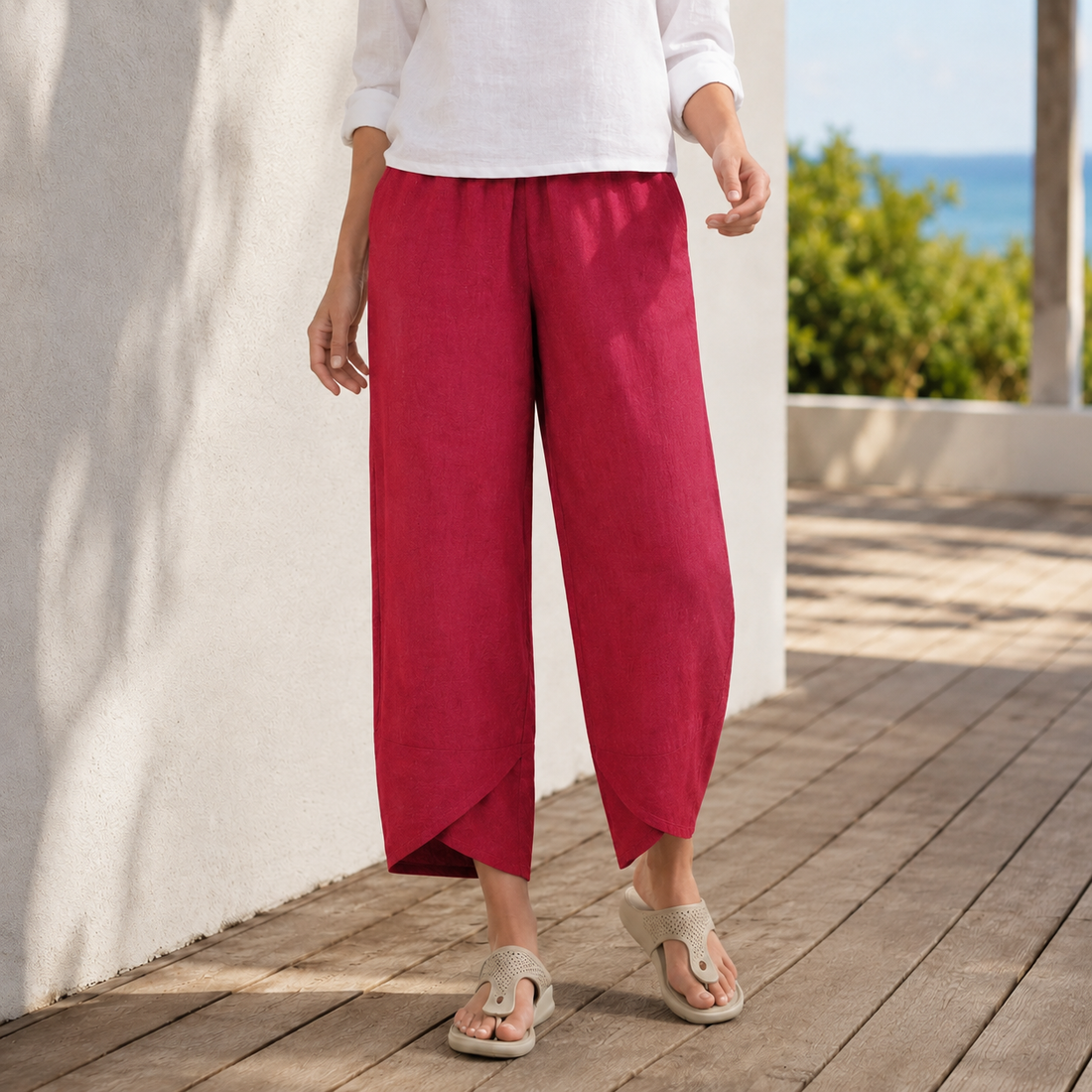 Mabel Relaxed Pants - Red