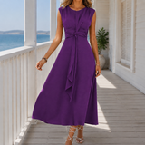 Imogen Tie Waist Dress - Purple