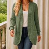Evelina Ribbed Cardigan - Fern Green