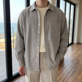 Valencia Corduroy Shirt - Light Gray