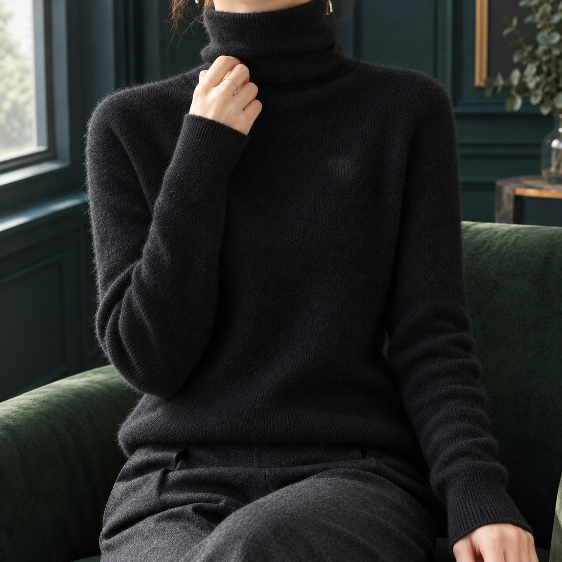 Etta Turtleneck Sweater - Black
