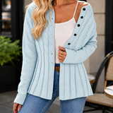 April Cable Knit Sweater - Light Blue