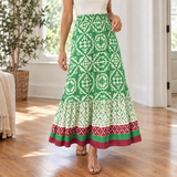 Alma Printed Maxi Skirt - Mint