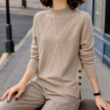 Ariadne-Louise Mock Neck Sweater - Camel Color