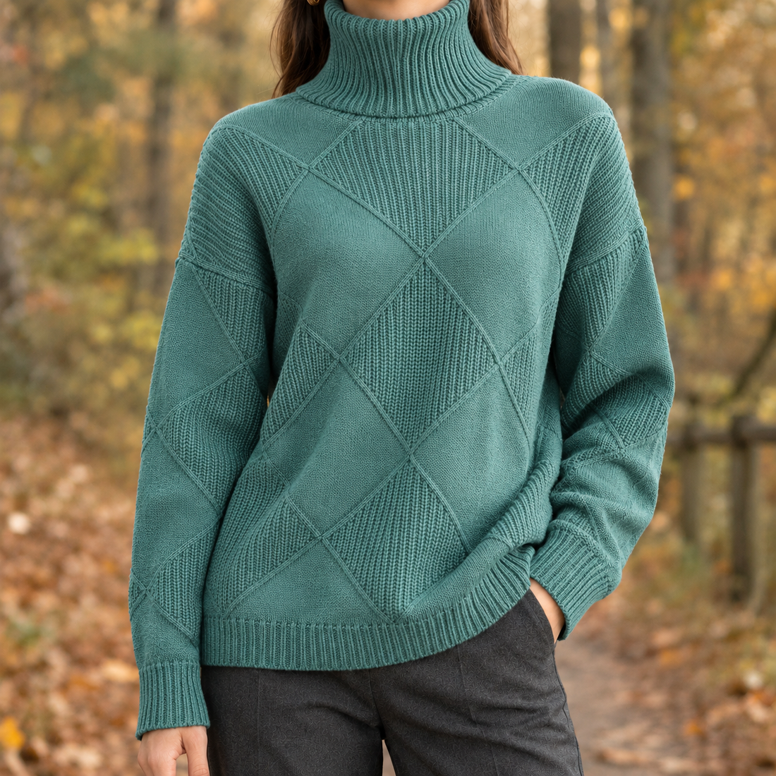 Alina-Marie Turtleneck Sweater - Green