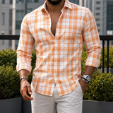 Jasper Grid Shirt - Orange Plaid