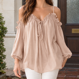 Georgina-Hope Ruffle Blouse - Nude