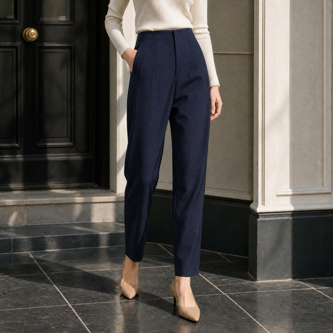 Imogen-Rae Tailored Pants - Navy Blue