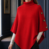 Beaumont Turtleneck Poncho - Red