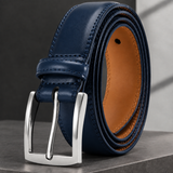Angelini Leather Belt - Navy