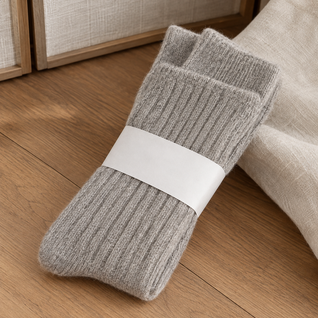 Jacinta-Faye Ribbed Cashmere Socks - Gray