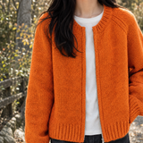 Nora-Skye Zip Cardigan - Orange Red