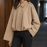 Isabelle Suede Bomber Jacket - Khaki