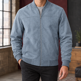 Norbert Suede Bomber Jacket - Sea ​​blue