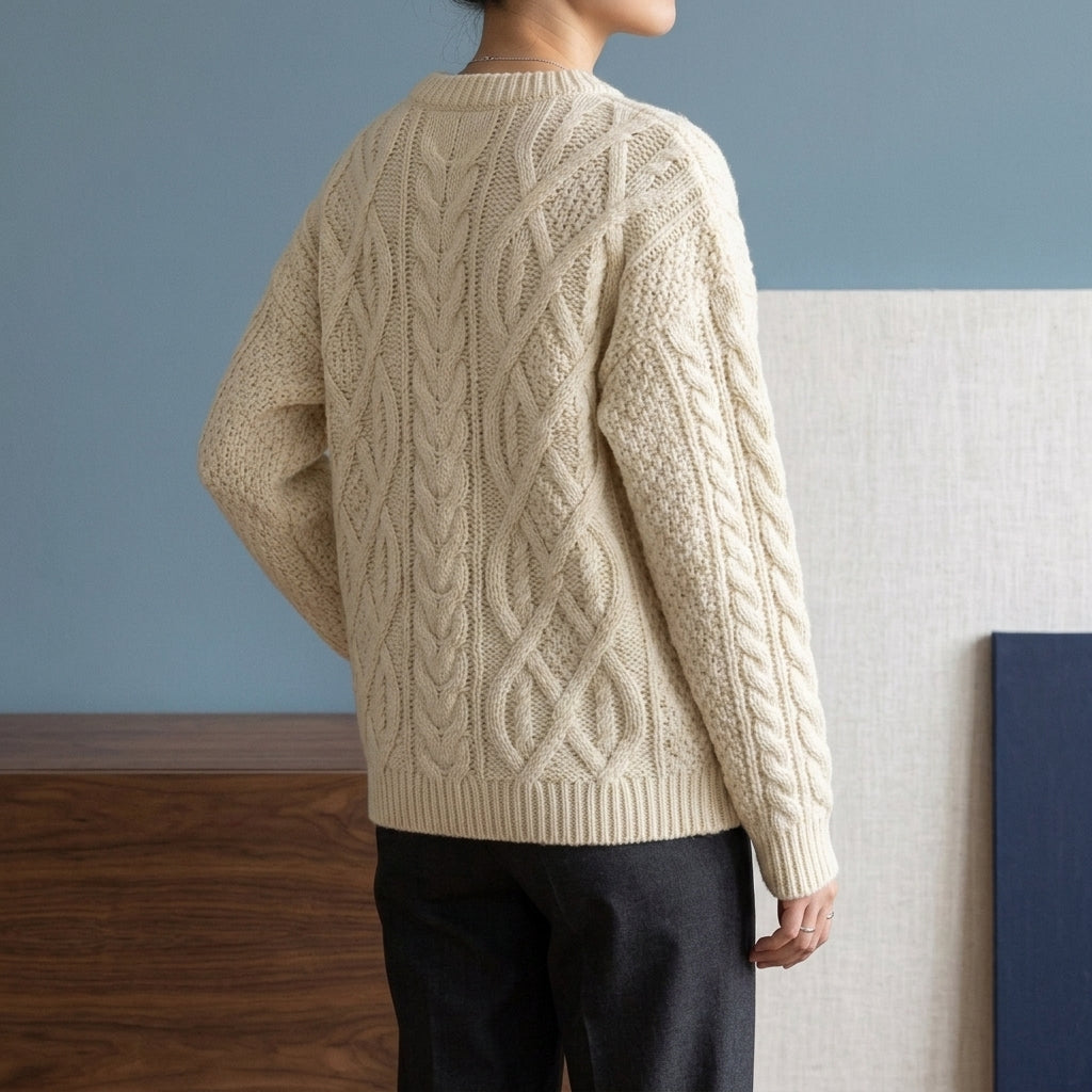 Vivienne Cable Knit Sweater - Apricot