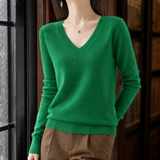 Leocadia-Marie V-Neck Sweater - Emerald