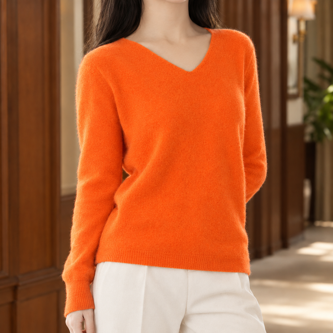 Alouette Cashmere Sweater - Orange