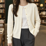 Katherine Pearl Cardigan - Apricot