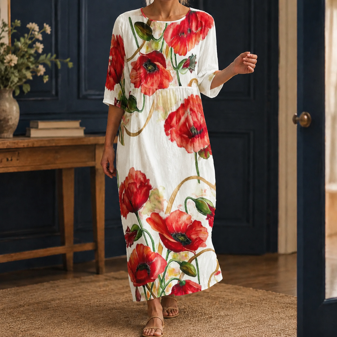 Arabella-Sage Relaxed Maxi Dress - A1