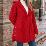 Grace-Jane Hooded Fleece Jacket - Red