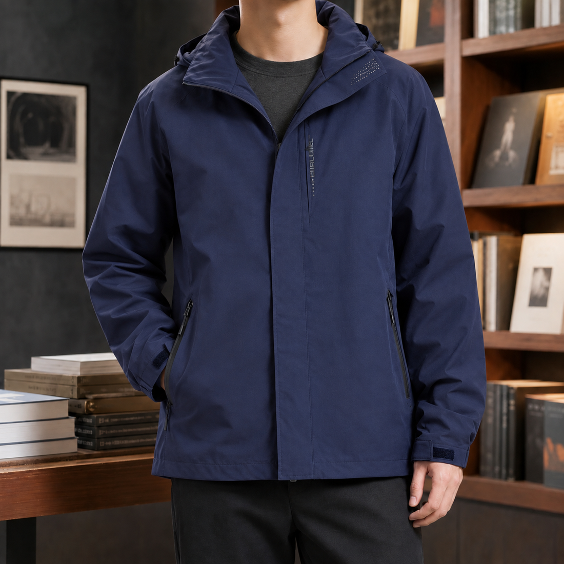 Alfred Hooded Jacket - Dark Blue