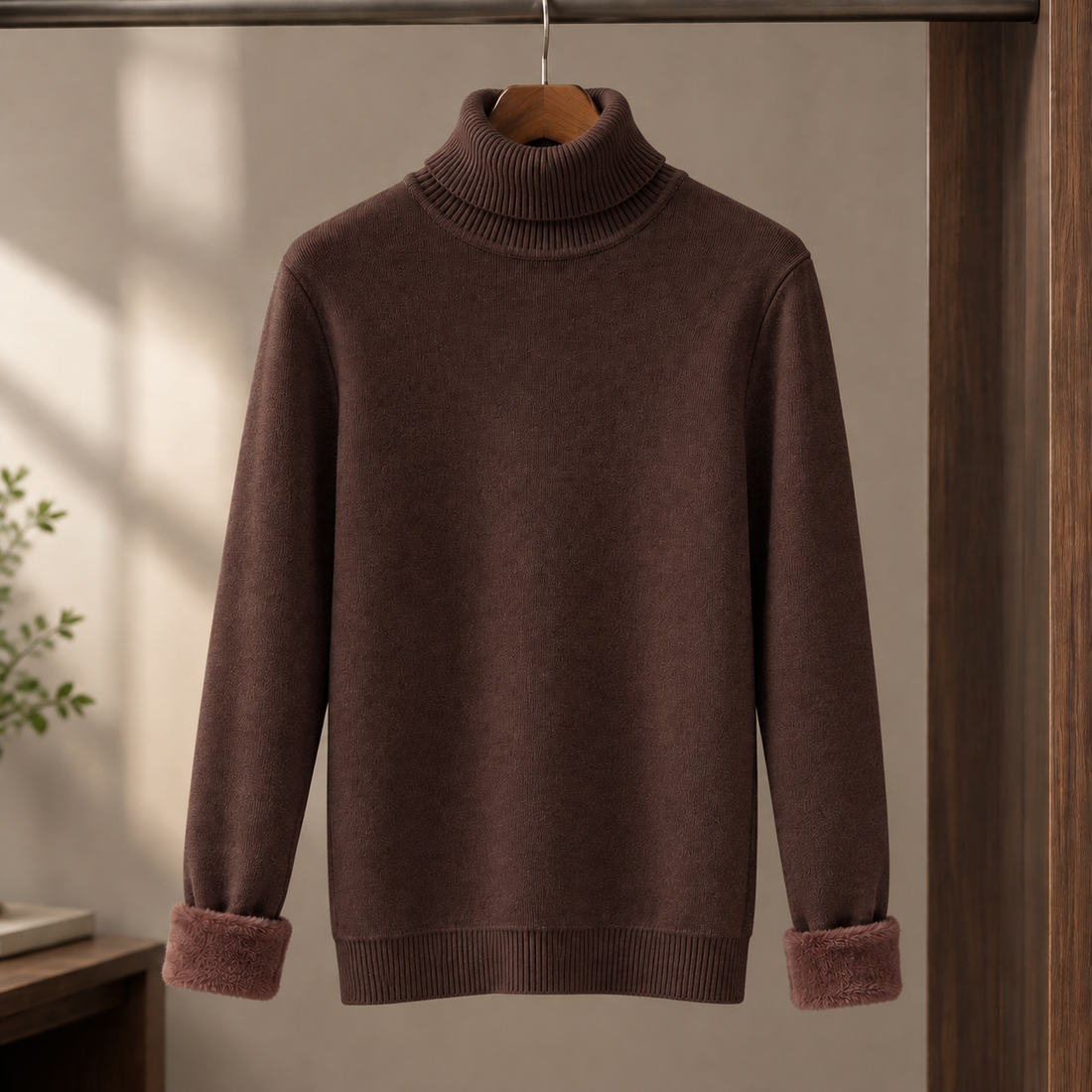 Fulbert Ribbed Turtleneck Sweater - Brown High Collar All-in-one