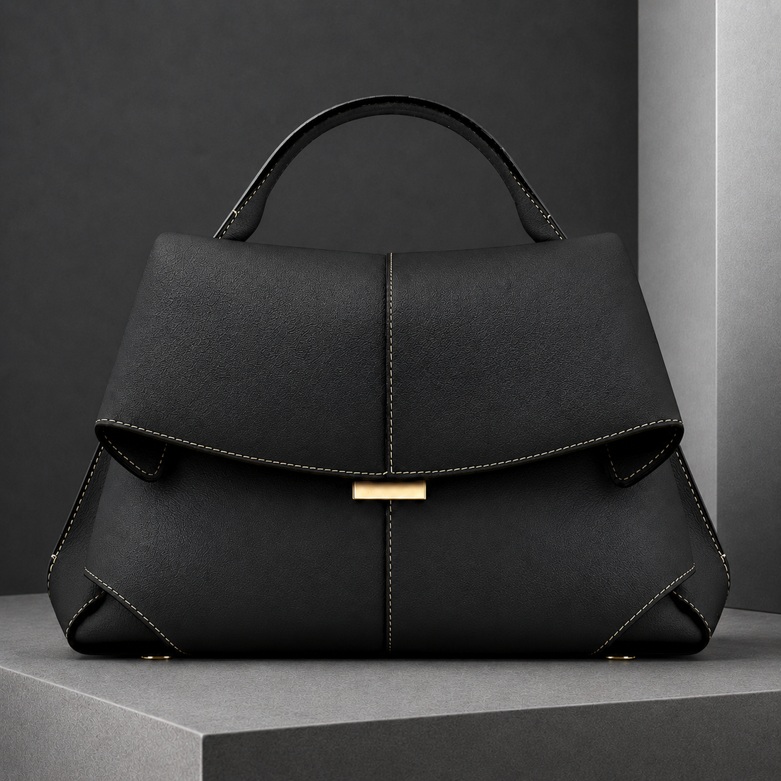 Positano Leather Handbag - Black