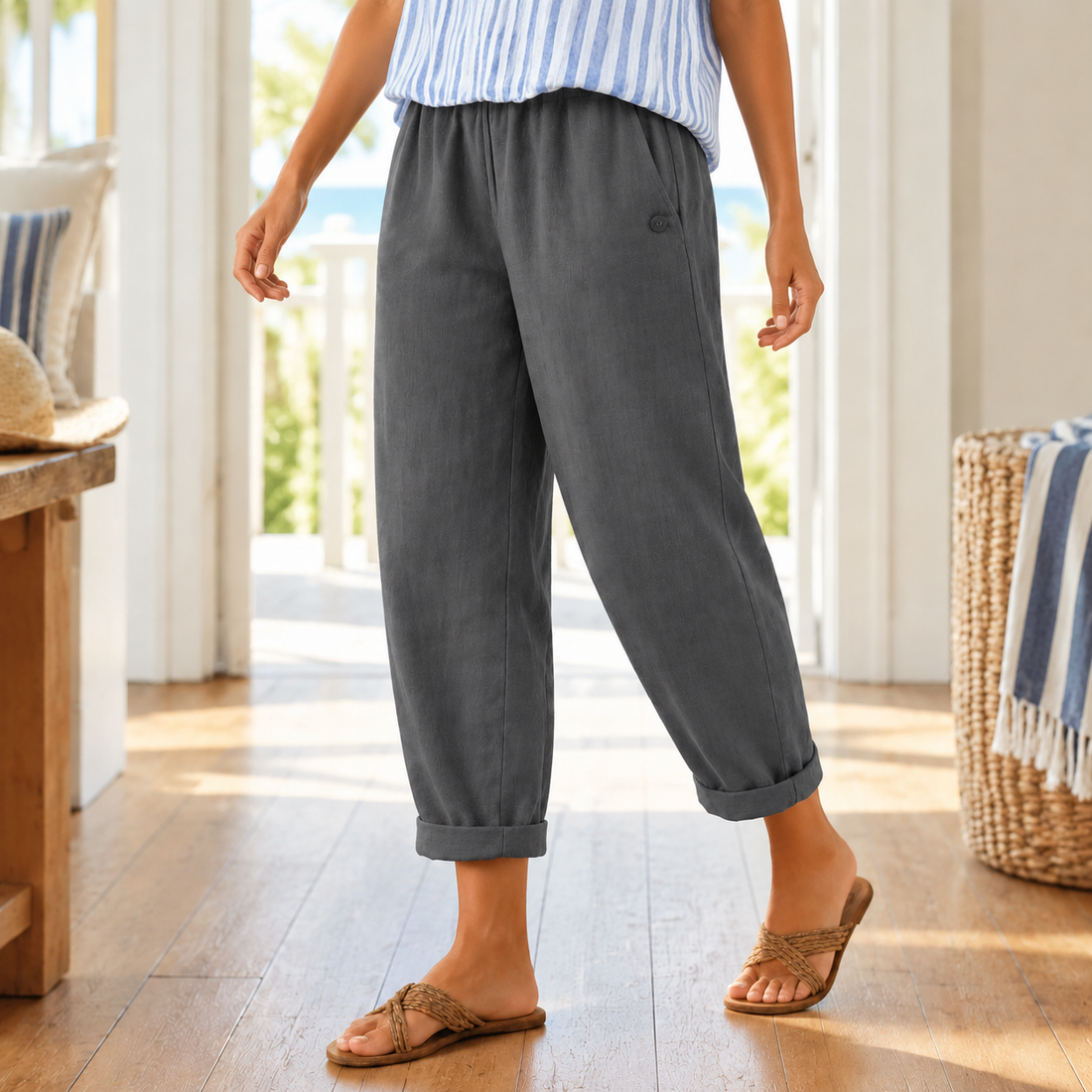 Giselle Relaxed Pants - Dark Gray