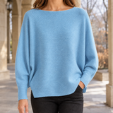 Cordelia-Faye Off Shoulder Sweater - Sky Blue