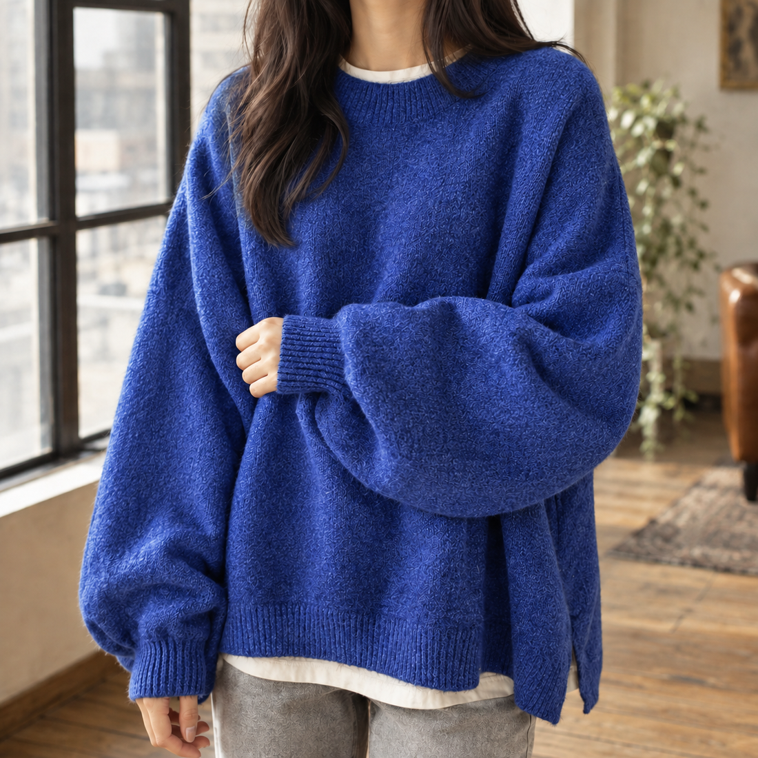 Lavinia-Mae Relaxed Sweater - Blue