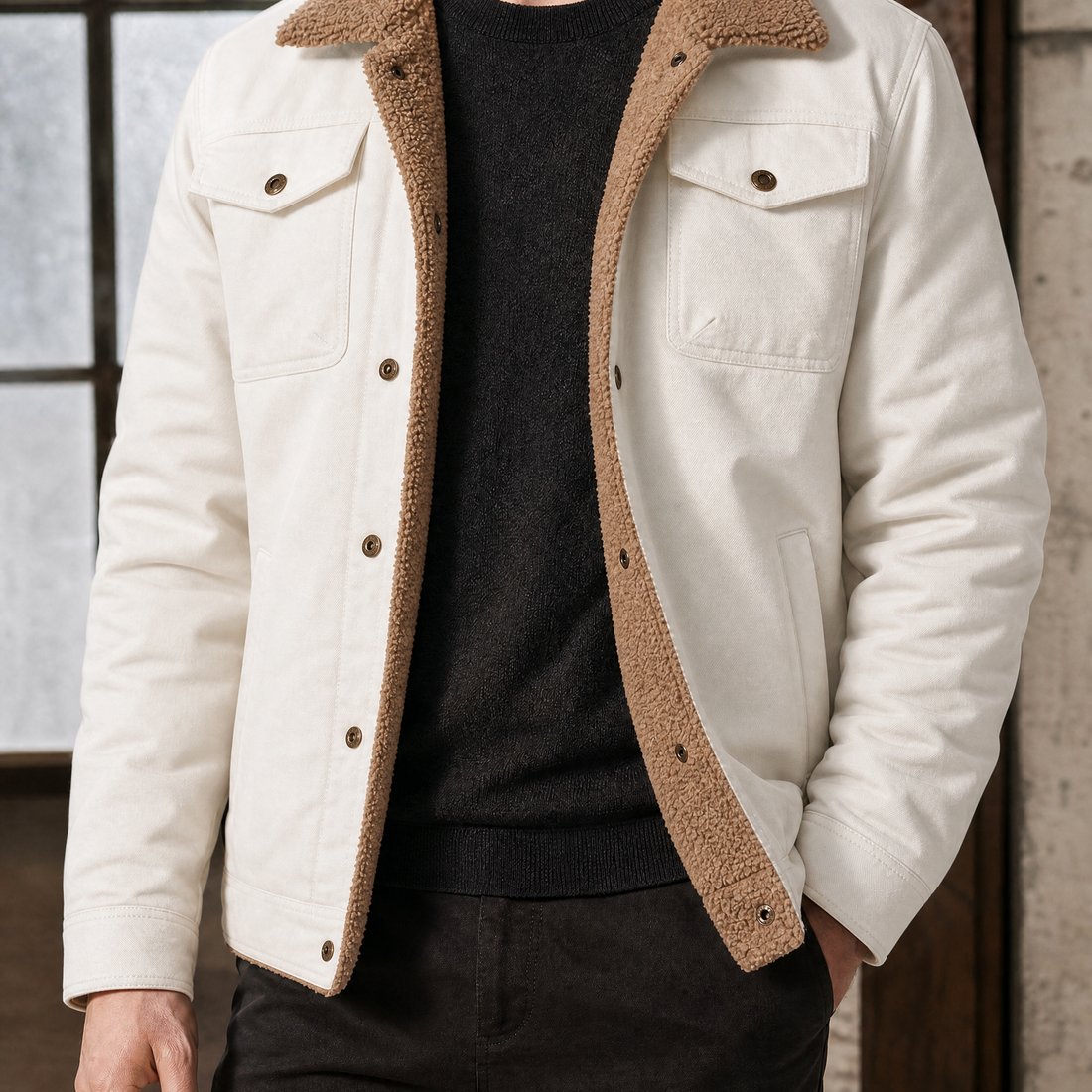 Timothy Sherpa Jacket - Off White