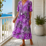 Celine Relaxed Midi Dress - Purple