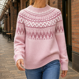 Giulia Fair Isle Sweater - Light Pink
