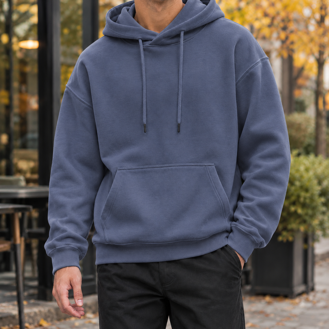 Max-Wren Relaxed Hoodie - Haze Blue