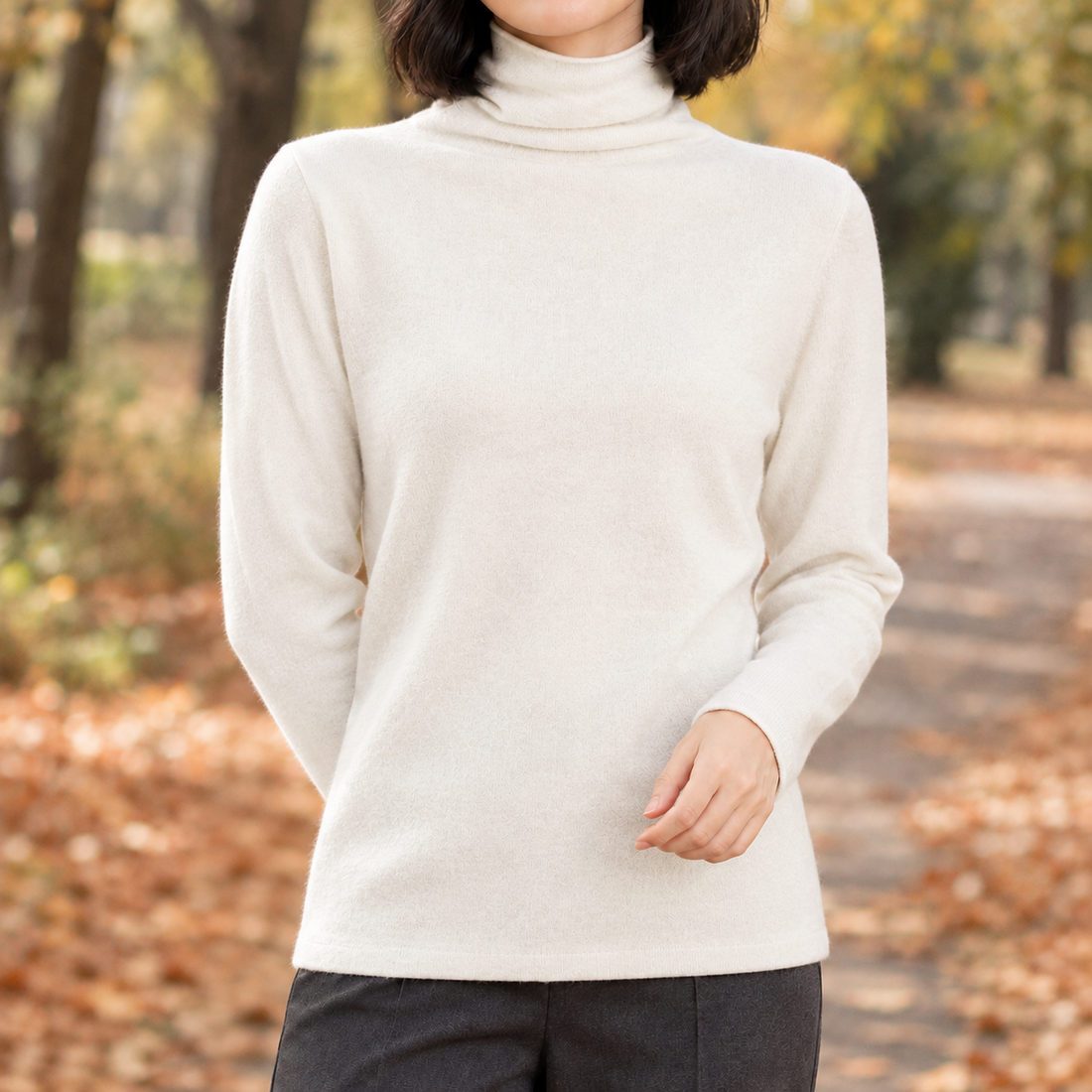 Alexia-Faye Wool Turtleneck Sweater - Pure White
