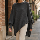 Camille Poncho Sweater - Dark Gray