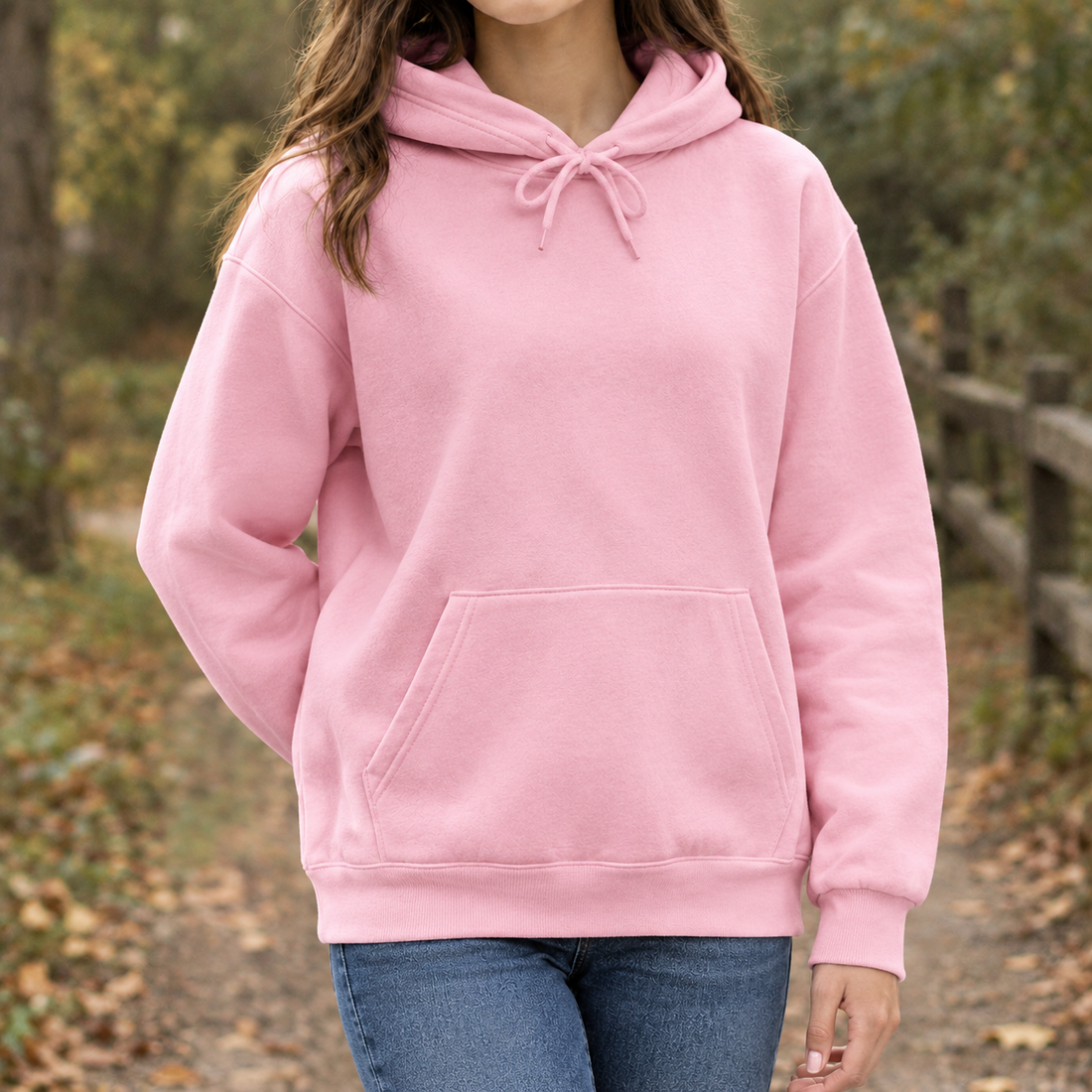 Mathilde-Claire Relaxed Hoodie - Solid-dark Pink