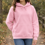 Mathilde-Claire Relaxed Hoodie - Solid-dark Pink