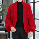 Erasmus Pointelle Cardigan - Red