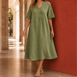 Lucille Relaxed Midi Dress - Green