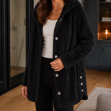 Evangeline-Grace Hooded Cardigan - Black