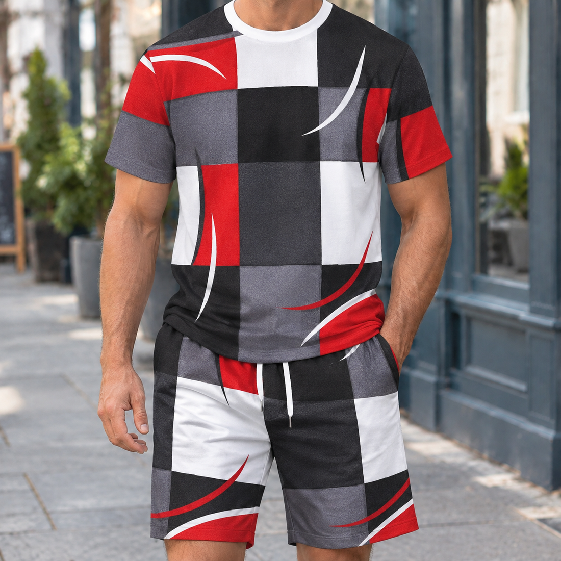 Nathaniel Relaxed Set - Red Gray And Black