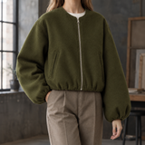 Wendy-Eve Balloon Sleeve Jacket - Army Green