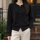 Diana-Mae Crewneck Cardigan - Black